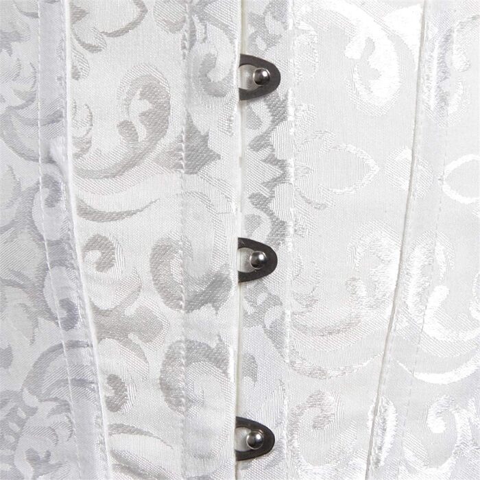 Корсетний топ CSKJ для жінок: готичний, вінтажний корсет, годинниковий корсет, повний бюст, зручний корсет, нижня білизна, корсет для вечірки, карнавалу, костюмів (Vampir, Steampunk, Piratenkostüm), 5XL, білий