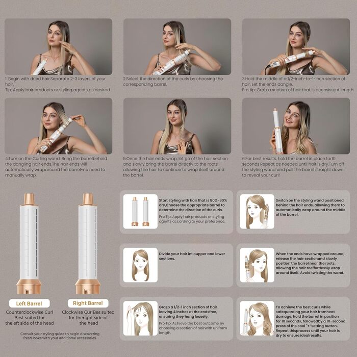 Набір стайлер для волосся 5 в 1 Haarstyler 1000W: фен, круглі щітки, вирівнювач та керлер для всіх типів волосся (чорний)