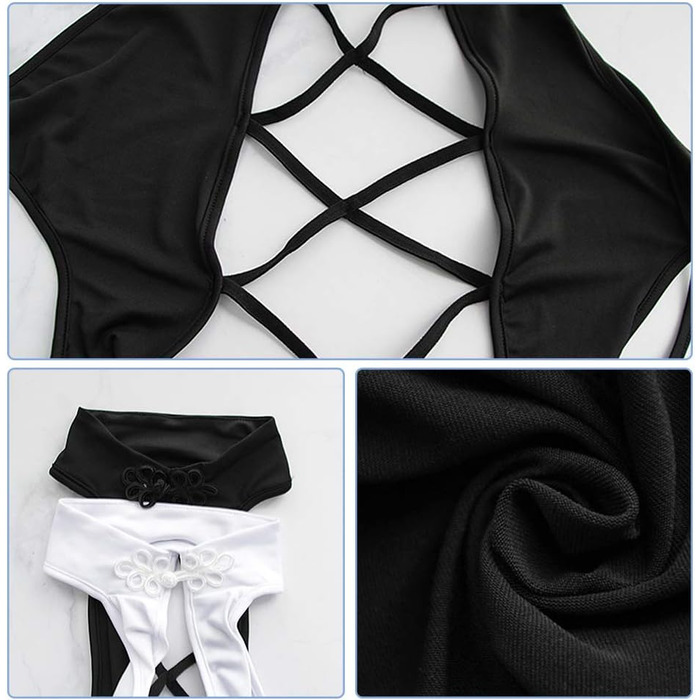 Японський купальник YOMORIO в стилі аніме, з вирізом, чеонгсам, косплей, комбінезон, універсальний розмір, білий