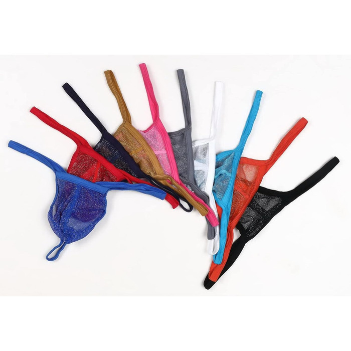 Слідки чоловічі Faringoto з сіткою та кишенькою, низька посадка, танга, 10 шт. (M, різні кольори)