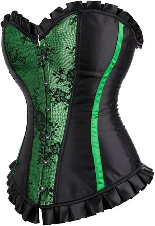Корсетне плаття Ютрісуйо: готичний корсет, корсаж, сукня з шнурівкою (зелений, XXS)