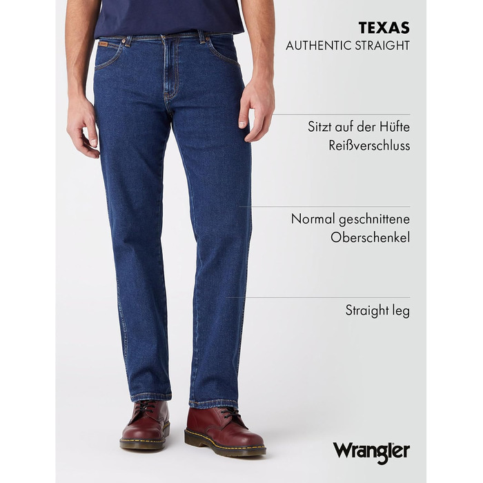 Чоловічі джинси Wrangler Texas Authentic Straight Fit, колір Darkstone Blue, 36W / 30L