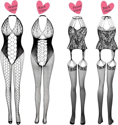 Чорна мереживна піжама з мереживом та шкарпетками для романтичних побачень (12 шт.)