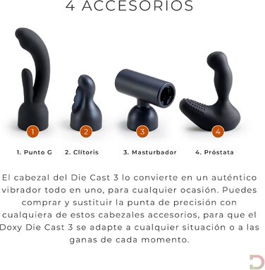 Масажер для тіла Doxy Die Cast 3 - перезаряджуваний вібратор-масажний стрижень для жінок (Tigerin)