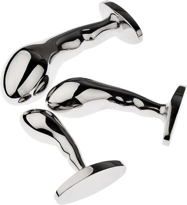 Анальний дildo з нержавіючої сталі з безпечною основою (L) - масажер простати, секс-іграшка для чоловіків та жінок