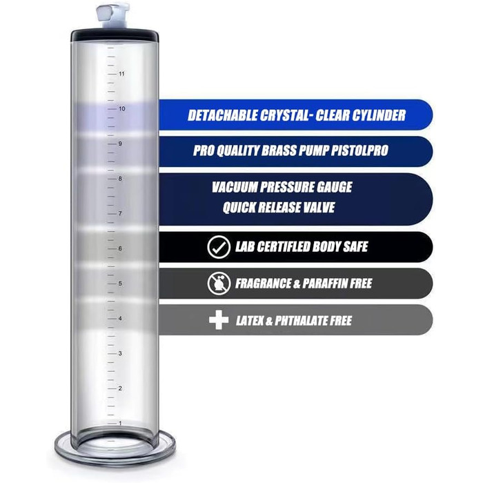 Електрична помпа для збільшення статевого члена Guspiun з LED-дисплеєм, для чоловіків, чорна (12*2.25in)