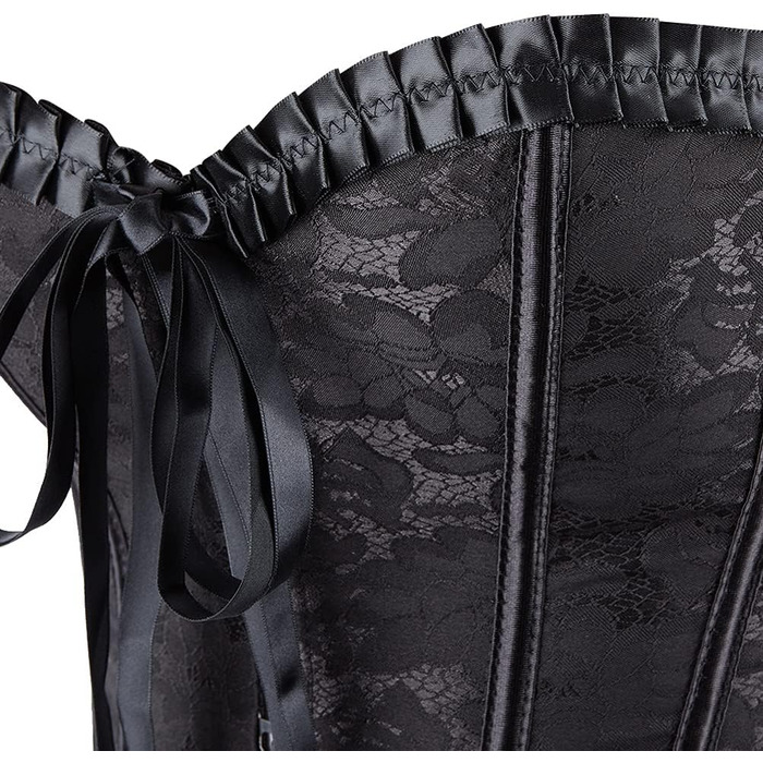 Корсет Grebrafan для жінок: чорний, мереживний, класичний (28-30)