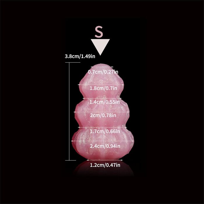 Анальні кульки з рідкого силікону Soarvlorfy (3 шт.) - стимулятор G-точки, простати, рожевий (S)