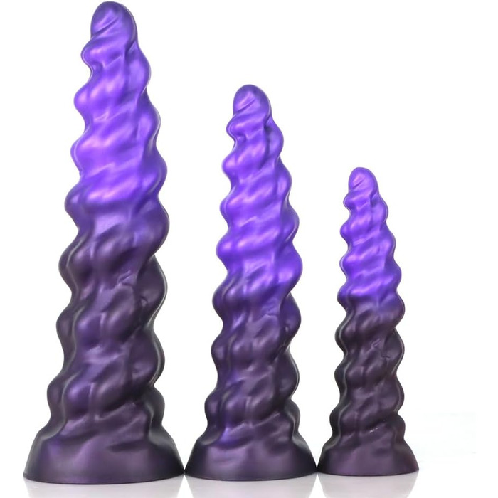 Анальний плаг з силікону Kuaecr - спіральний, з різьбою, для чоловіків та жінок