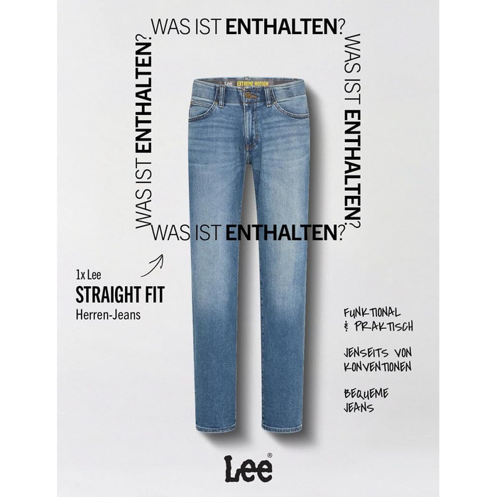 Чоловічі джинси LEE Maddox Regular Straight Fit Extreme Motion, сині