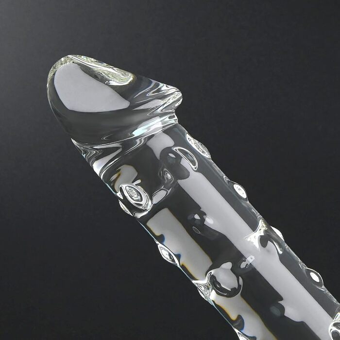 Скляний дилда SXOVO 29.5 см з частинками, анальні кульки, для масажу G-точки та простати, секс-іграшка для жінок та чоловіків