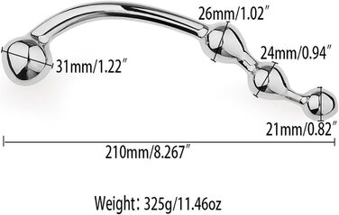 Металевий анальний плаг з подвійними кульками Tplkxurib - 4 розміри, для чоловіків та жінок