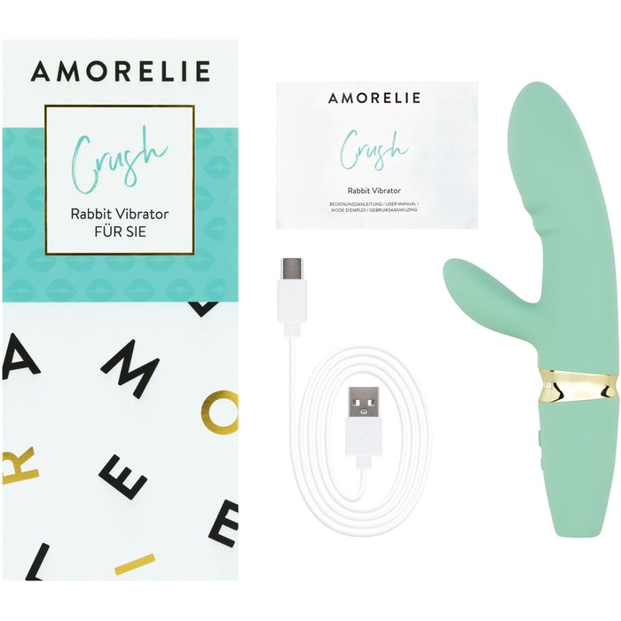 AMORELIE Crush - Вібратор Кролик 18,5 см для жінок | Водостійкий, акумуляторний, зелений