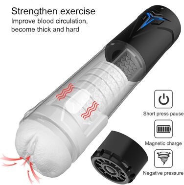 Електричний мастурбатор для чоловіків, чаша з режимами всмоктування, секс-іграшка, автоматичний мастурбатор з 3D силіконовою вагіною