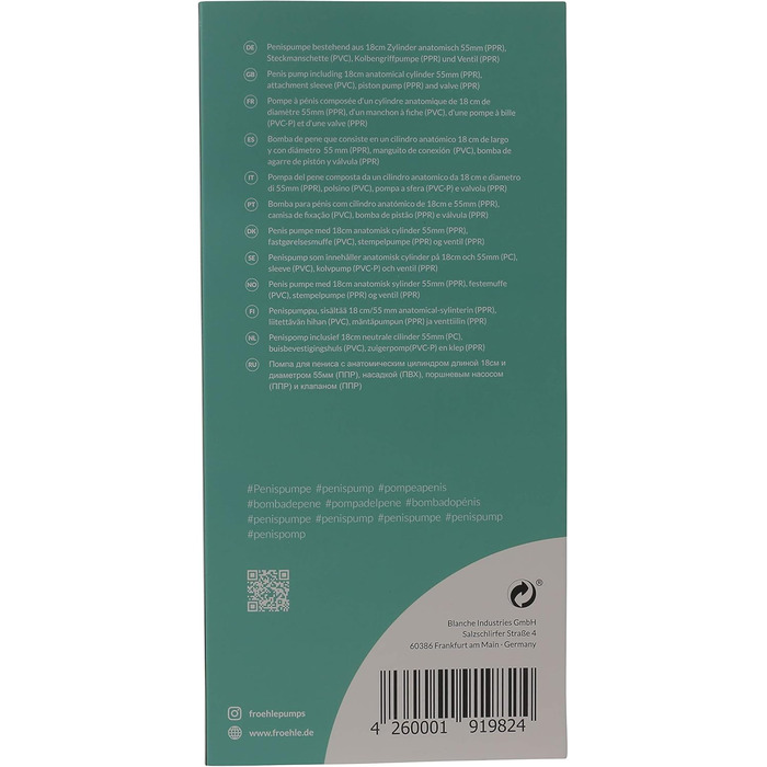 Анатомічна помпа для пеніса Fröhle PP008 Regular-Fit Professional - 1 шт.