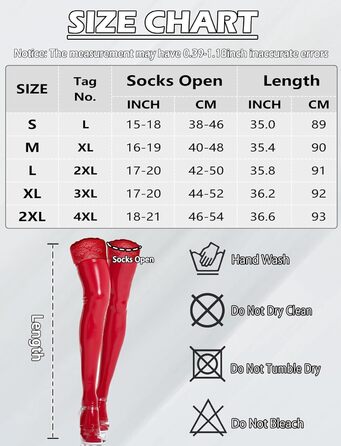 Чулки-шкарпетки Overknee з мереживом, червоні, XL. Сексуальні, антиковзаючі панчохи для дорослих.