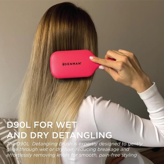 Щітка-розплутувач для волосся Denman Tangle Tamer Ultra D90L для кучерявого та натурального волосся, рожева