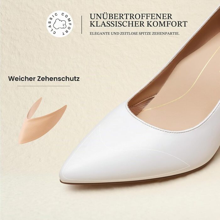 Жіночі туфлі-човники на шпильці DREAM PAIRS з мереживом, білі, розмір 38 EU