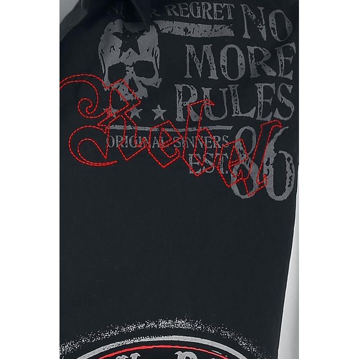 Чоловіча сорочка Rock Rebel з рок-принтом XXL чорно-біла