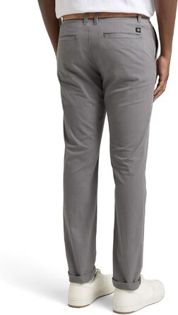 Чоловічі штани чинос Tom Tailor Denim Slim Fit з ременем, Castlerock Grey, 33W/32L