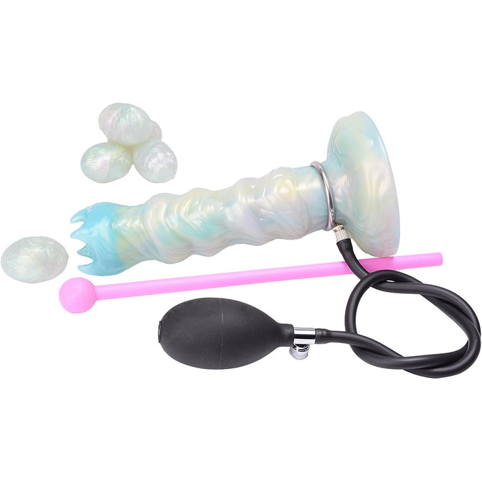 Анальний дилататор Axcroo з 5 кульками - надувний анальний плагін, дилда з вузлом, анусный дилататор, бутплаг з яйцями, вагінальний мастурбатор