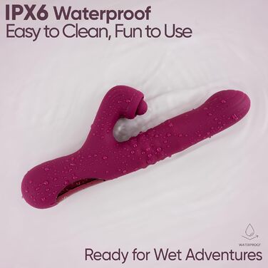 Вібратор для інтимної стимуляції SEKOVE Rabbit, Duale Стимуляція, перламутрові кульки, торкання клітора (Deep Purple)