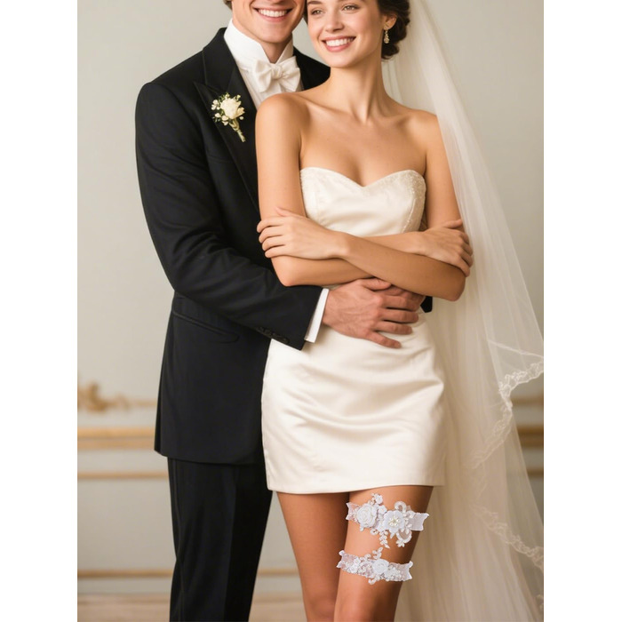 Стрічка для волосся нареченої Campsis, мереживна, для весілля