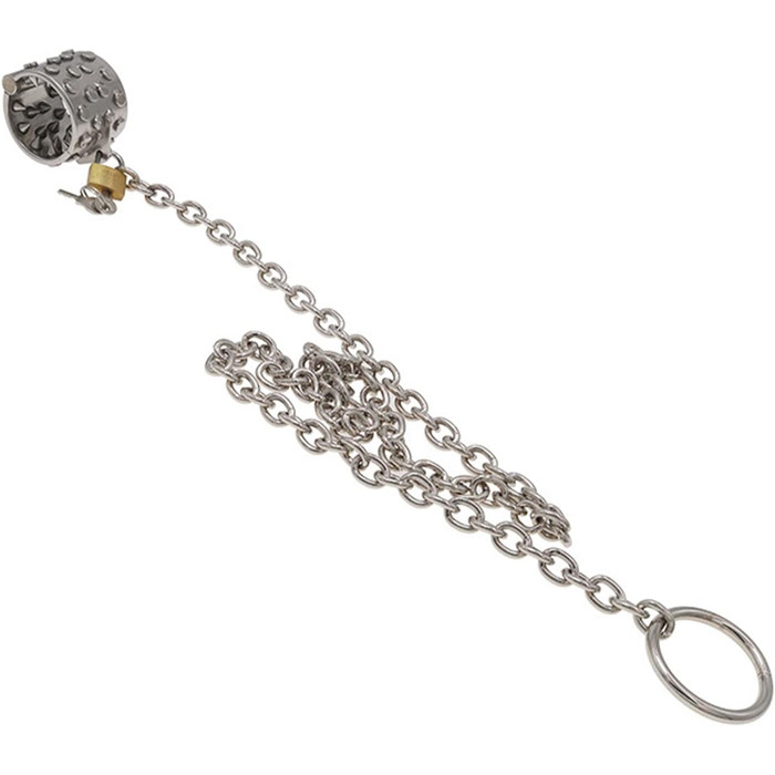 Сталевий пеніс-кільце з шипами PQKuss для розширення яєчок, SM-іграшка, 425г