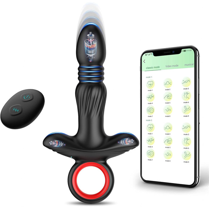 Вібратор для чоловіків Analvibratoren 9 режимів, з пультом, стимулятор простати, чорний