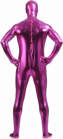 Чоловічий латексний комбінезон з блискавкою - костюм кота, набір для вечірки, Halloween, сцени (рожевий, рожевий, L)