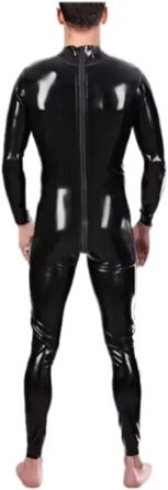 Чоловічі латексні штани Gaylop: чорний комбінезон з блискавкою, фетиш-боді, великі розміри, ручної роботи