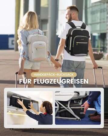 Дорожній рюкзак LOVEVOOK для ручної поклажі Ryanair/Wizz Air 40x30x20 см, сумка в літак для ноутбука 13.3 дюйма, чорно-сірий