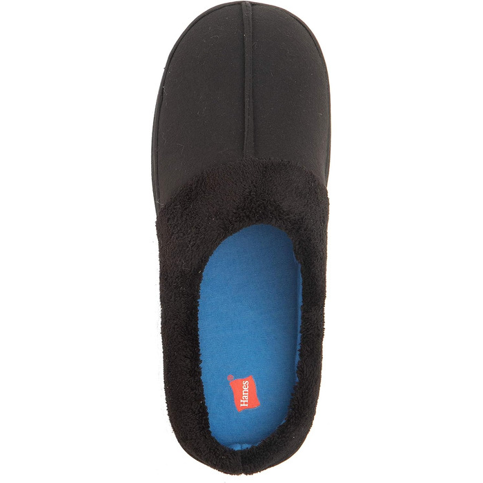 Чоловічі домашні капці-клоги Hanes з ефектом пам'яті Memory Foam, мікрозамша Fresh IQ, чорно-сині, розмір XL