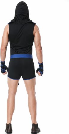 Костюм Ковбоя для Чоловіків Rrongwn: Сексуальний Комплект Інтимної Білизни з Ролі Костюма Слуги (XL, Синій)