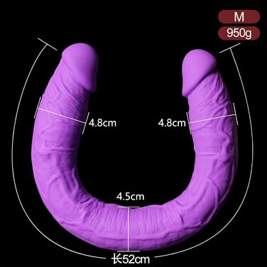 Анальний плагін Youxclian 42 см з реалістичним дизайном, силікон, стимуляція G-точки, великий анальний плагін, подвійна пенетрація, секс-іграшка для жінок, лесбійок