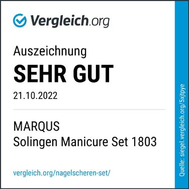 Манікюрний набір Solingen MarQus 7 предметів у шкіряному чохлі, нікельована сталь, чорний матовий