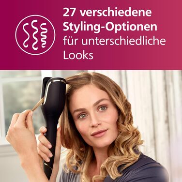 Автоматичний стайлер для кучерів Philips 8000 Series BHB876/00, 27 варіантів укладки, чорний