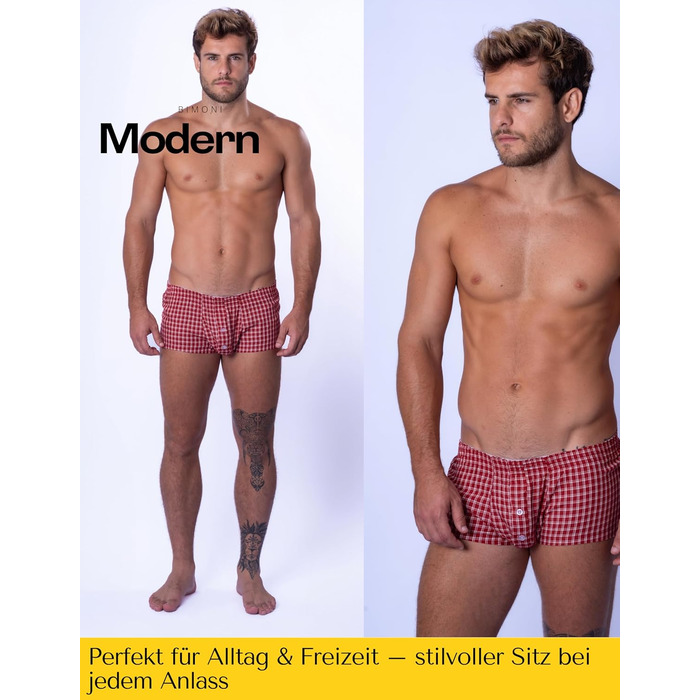 BIMONI Боксери чоловічі з м'якої бавовни, низька посадка, сексуальний дизайн, труси, боксер шорти, чоловіча білизна (червоний, S)