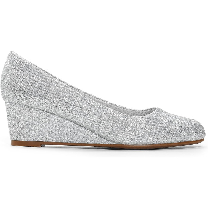 Жіночі туфлі-човники Dream Pairs із закритим носком, сріблясті, розмір 38.5 EU