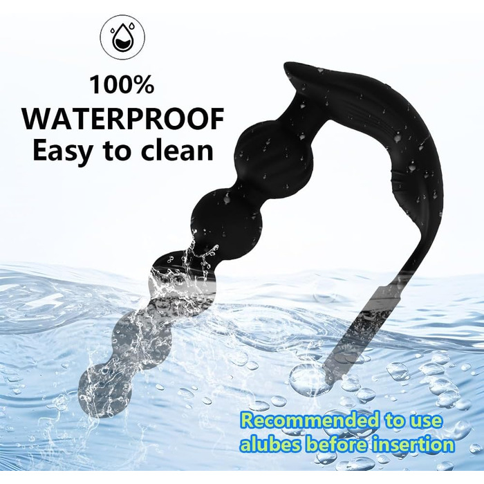 Анальні вібратори для чоловіків NAIXBTY з простатичним масажером, кільцем для пеніса та анальними кульками. 10 режимів вібрації, Butt Plug, секс-іграшки для чоловіків