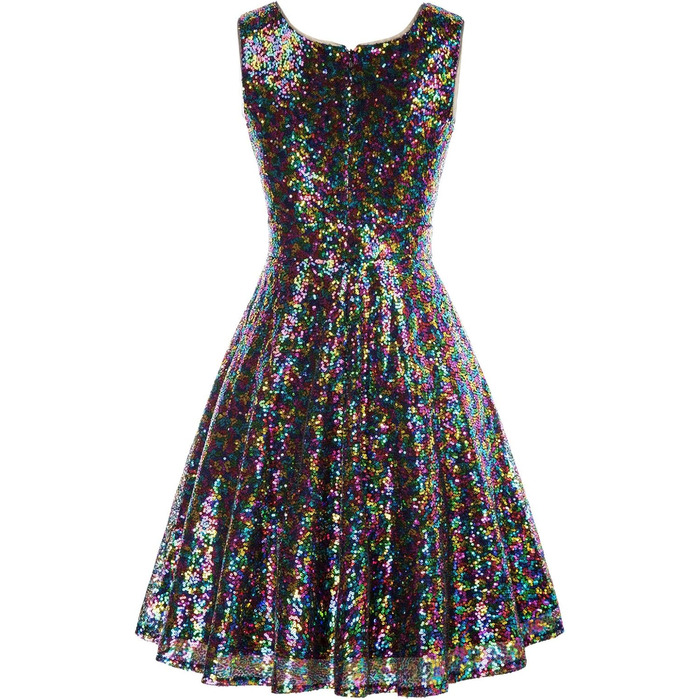 Сукня Grace Karin Daen Perlen Кльош середньої довжини в стилі ретро Rockabilly, складки (XL, CL061-10)