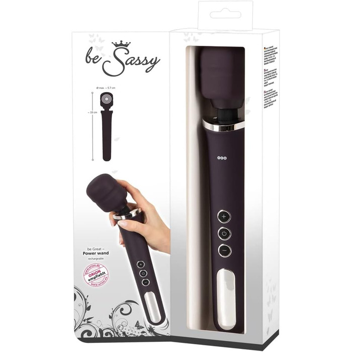 Масажний стрижень ORION 'Power Wand' - інтенсивний масажний стрижень для жінок та чоловіків, 10 режимів вібрації, 5 швидкостей, фіолетовий