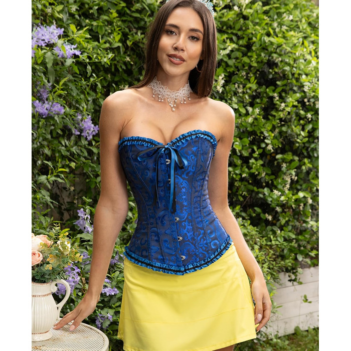 Корсетний топ SZIVYSHI для жінок: повний бюст, готичний стиль, вінтажний корсет, бюстгальтер-корсет, чорний, синій, XS