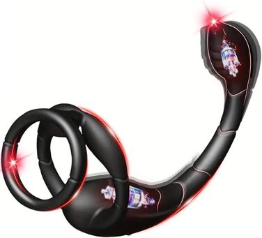 Анальні вібратори Seckoe: комплект з кільцем для пеніса та анальним провідником (9 режимів вібрації)