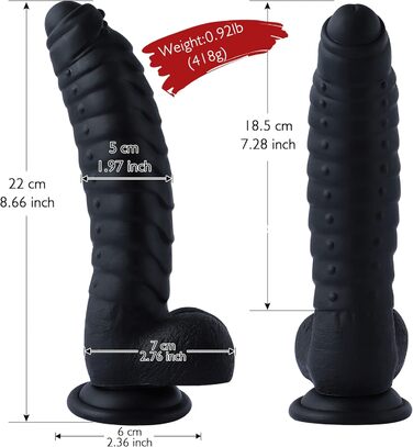 Реалістичний жіночий дилда G-Punkt 22см, MOCOYA з потужним присоском, чорний | Іграшки для дорослих