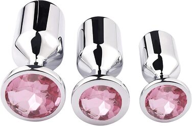 Анальний плагін Linman Metall Konischer для жінок. 3 розміри, діамантовий цоколь. Холодна та гаряча стимуляція. SM-іграшка. Анальні розширювачі. (Синій)