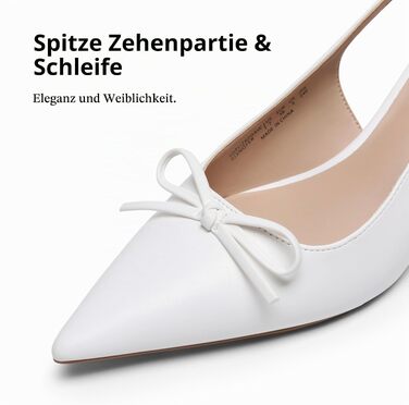 Жіночі туфлі-слінгбеки DREAM PAIRS на підборах kitten heel, білі, розмір 43 EU