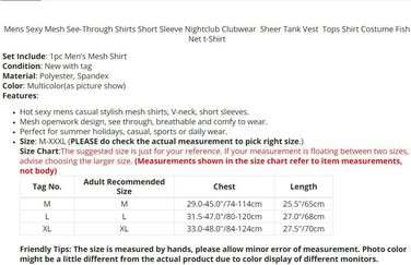 Чоловіча сітчаста футболка з прозорою тканиною для нічного клубу, клубний одяг, прозора майка-топ, футболка 'рибача сітка'