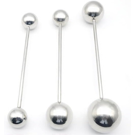 Анальний масажер ScreaAss з нержавіючої сталі з подвійним наконечником, кулі, дildo, для чоловіків та жінок, 38/50/63 мм, стимулятор G-точки, масажер простати