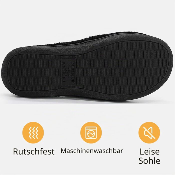 Чоловічі домашні капці-шльопанці RockDove з ефектом пам'яті (Memory Foam), регульований ремінець, чорні, розмір 42/43 EU